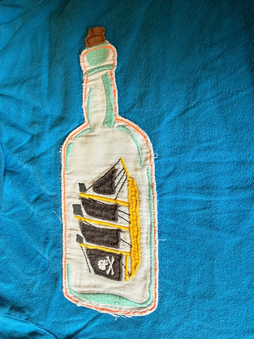 Boden Bright Blue Ship-in-Bottle Tee 4-5y
